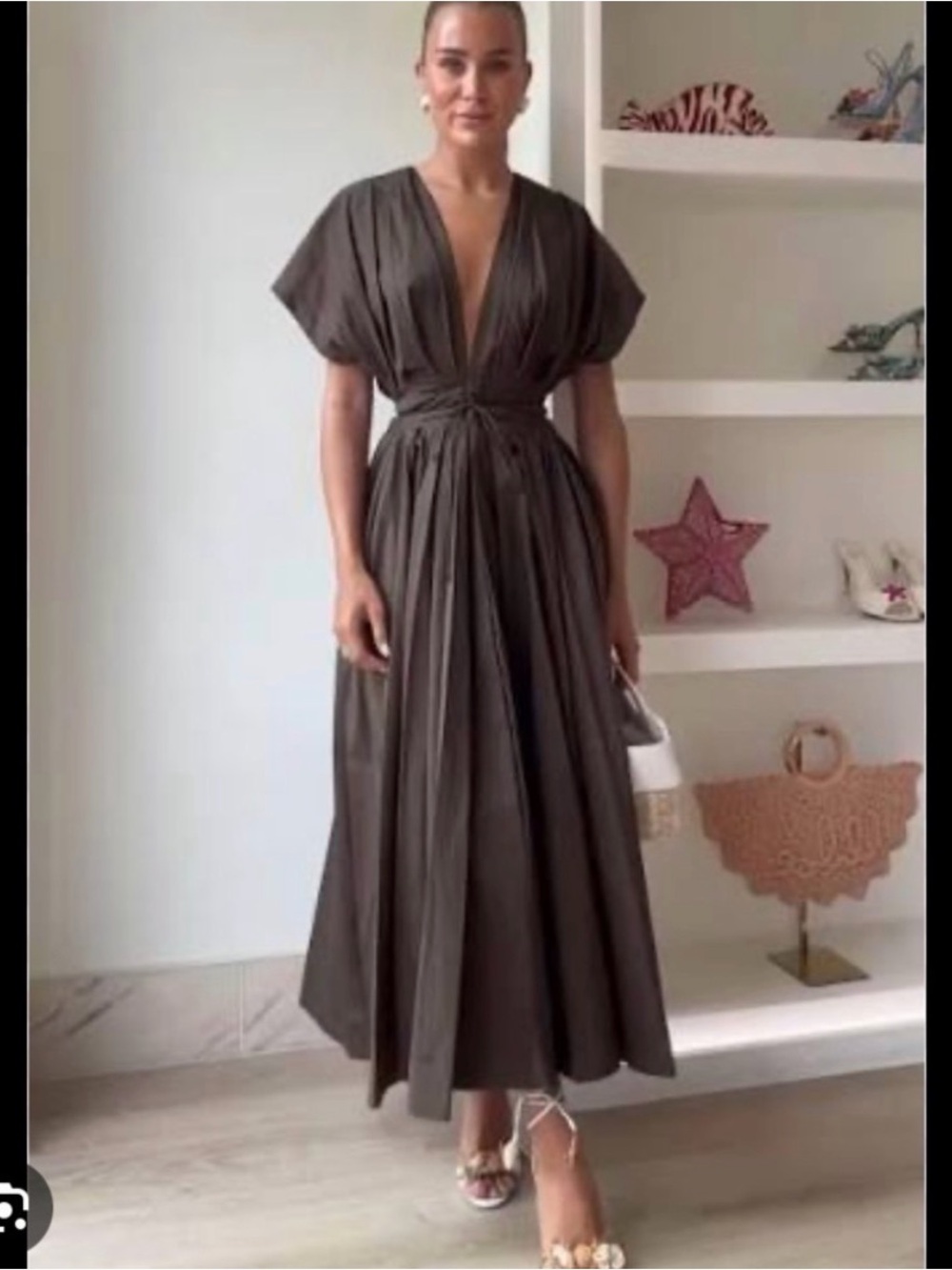 ZARA PLEATED MIDI DRESS ZW COLLECTION